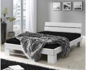 DeLife Komplett Bett Dave 140x200 cm Weiss Strasssteine mit Matratze 140 cm