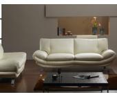 Kauf-Unique.de Ledersofa 3-Sitzer Malibu III - Elfenbein-Weiß