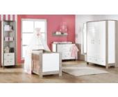 Geuther Komplett Kinderzimmer SINFONIE 3-tlg. (Kinderbett Wickelkommode und 3-türiger Kleiderschrank) Weiß/Lehm