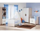 Geuther Komplett Kinderzimmer BOCCACCIO 3-tlg. (Kinderbett Wickelkommode und 2-türiger Kleiderschrank) Weiß/Ahorn