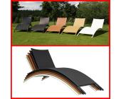 Sonnenliege, Relaxliege, Gartenliege ROM III, Poly-Rattan, stapelbar ~ creme-weiß