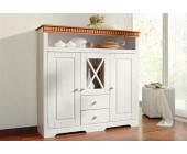 HOME AFFAIRE: Highboard, Breite 130 cm, Höhe 125 cm, weiß/honig