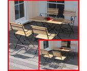 Biergarten-Garnitur Garten-Sitzgruppe, Holz, natur, Tisch + 4x Stühle ~ Variantenangebot