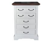 Kommode Sideboard Schrank S03 65x40x102 cm Akazie antikweiß