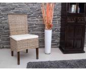 Rattanstuhl 'Larisa' grau - Massivholz-Möbel Rattan Landhaus