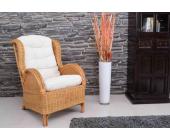 Rattansessel 'Panama' honig - Massivholz-Möbel 100% Baumwolle, Rattan Landhaus