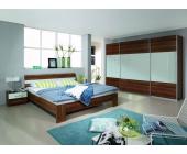 Rauch Schlafzimmer 4-tlg. Melissa Kernnuss Glas Weiß