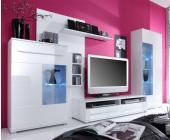 Easyfurn Wohnwand Anbauwand Bryan Weiß IV