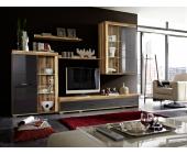 Innostyle Wohnwand Anbauwand Richard Walnuss Graphit Hochglanz I