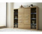 Innostyle Highboard Vitrine Berry Kernbuche massiv
