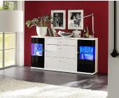 MCA Sideboard Jersey Hochglanz Weiß / Schwarz I