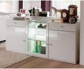 MCA Sideboard/ Kommode/ Anrichte Laora Hochglanz Weiß