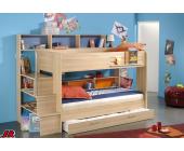 PARISOT meubles Etagenbett mit Zusatzbett Bobi Kernbuche hell Dekor