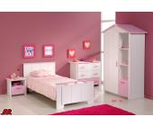 PARISOT meubles 4- teiliges Komplett- Kinderzimmer Sina weiß / rosa