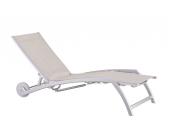 Kettler Avance Gartenliege rollbar weiss/natur 0100105-5500