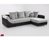 JOB Wohnlandschaft/Gästebett Grey Kunstleder schwarz / grau