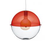 Koziol Pendelleuchte Orion - 1-flammig - Kunststoff - Rot-Transparent