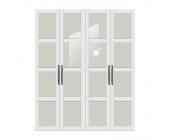 Arte M Drehtürenschrank Multimatch - Weiss/Floatsicherheitsglas (Breite 102cm)