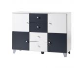 California Sideboard Silence - Weiß-Anthrazit