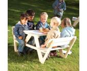 Pinolino Kindersitzgruppe Nicki - 4-Sitzer mit Rückenlehne - Fichte massiv
