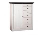 Montreux Highboard Lyngby - Kiefer massiv - Weiß/Wenge
