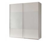 OAKland's Schwebetürenschrank Alpine - Alpinweiß/Glas Weiß
