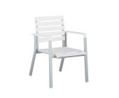 Kettler Rasmus Gartenstuhl stapelbar silber/weiss 0100702-0520