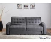 Kauf-Unique.de Schlafsofa Klappsofa Microfaser Armelle mit Bettkasten - Grau