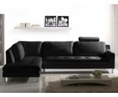 Kauf-Unique.de Ledersofa Ecksofa Olivia - Schwarz - Sofaecke Links