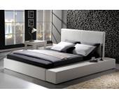 Interama Weißes Polsterbett M18 Leder Betten 160x200 Bio