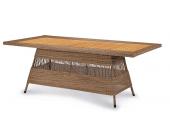 Best Provence Korbtisch 180x100cm natur mit Glasplatte