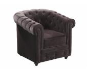 Kauf-Unique.de Chesterfield Sessel Samt - Braun