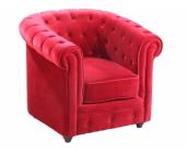 Kauf-Unique.de Chesterfield Sessel Samt - Rot