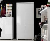 DeLife Büroschrank Lucido 80x190 cm Weiss Hochglanz Schrank 4 Türen