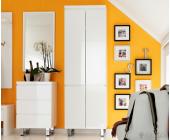 DeLife Garderobenschrank Lucido 62x195 cm Weiss Hochglanz Schrank 2 Türen