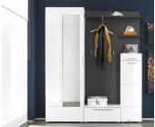 DeLife Garderobe Brando 165x200 Weiss Hochglanz Schuhschrank Spiegel