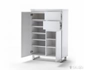 DeLife Schuhschrank Lucido 85x125cm Weiss Kommode 2 Türen 2 Schubkästen
