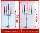 Kerzenleuchter Kerzenständer, 5-armig, aus Metall, vernickelt ~ 77 cm