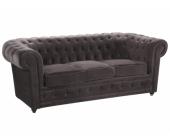 Kauf-Unique.de Chesterfield 3-Sitzer-Sofa Samt - Braun
