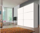 DeLife Kleiderschrank Shining 250x215cm Weiss Schwebetürenschrank mit Glitzerleisten