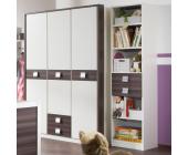 Home Design Mehrzweckregal Avallon - mit 2 Schubladen (Weiß/Absetzung Franz. Nussbaum-Nachbildung)