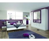 Rauch Schlafzimmer 4-tlg. Rochester Alpinweiß / Brombeer