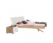 Arte M Bett Swing - Eiche Dekor - Polster Weiß (160x200cm)