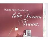 KOMAR Walltattoo in 2 Varianten »Träume nicht Dein Leben, lebe Deinen, Wandspruch silberfarben
