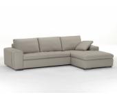 LINEA SOFA Ledersofa Ecksofa Elegancia - Grau - Sofaecke Rechts