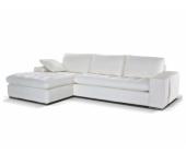 LINEA SOFA Ledersofa Ecksofa Elegancia - Weiß - Sofaecke Links