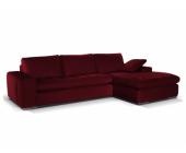 LINEA SOFA Ledersofa Ecksofa Elegancia - Rot - Sofaecke Rechts