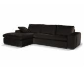 LINEA SOFA Ledersofa Ecksofa Elegancia - Braun - Sofaecke Links