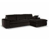 LINEA SOFA Ledersofa Ecksofa Elegancia - Braun - Sofaecke Rechts