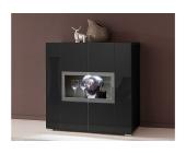 Sideboard, schwarz-alufarben